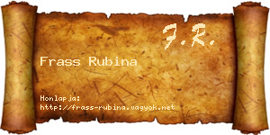 Frass Rubina névjegykártya